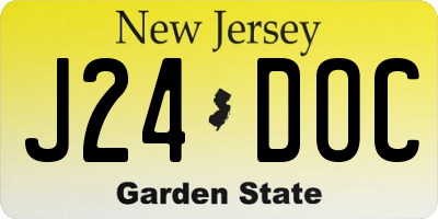 NJ license plate J24DOC