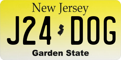 NJ license plate J24DOG