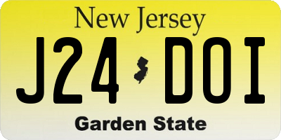 NJ license plate J24DOI