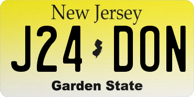 NJ license plate J24DON