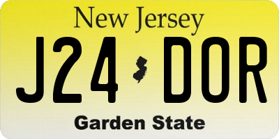 NJ license plate J24DOR