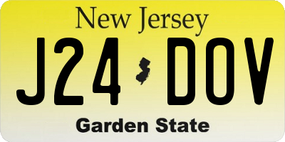 NJ license plate J24DOV