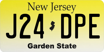 NJ license plate J24DPE
