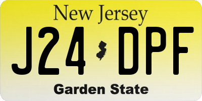 NJ license plate J24DPF