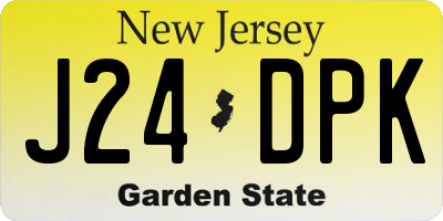 NJ license plate J24DPK