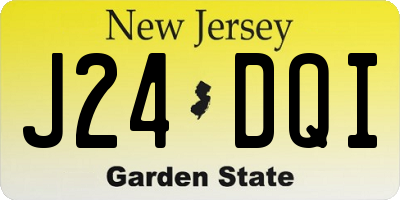 NJ license plate J24DQI