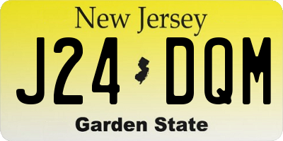 NJ license plate J24DQM