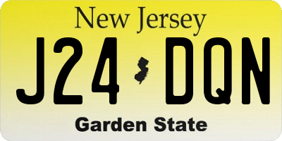 NJ license plate J24DQN