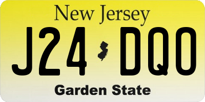 NJ license plate J24DQO