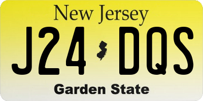 NJ license plate J24DQS