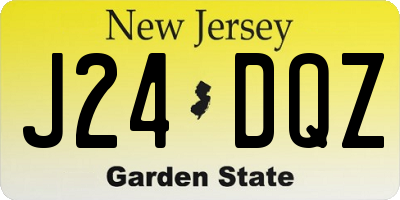 NJ license plate J24DQZ