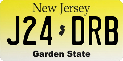 NJ license plate J24DRB
