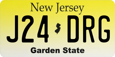 NJ license plate J24DRG