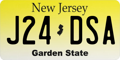 NJ license plate J24DSA