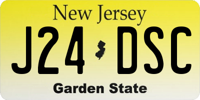 NJ license plate J24DSC