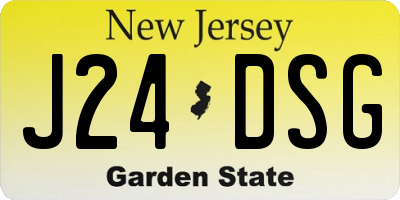 NJ license plate J24DSG