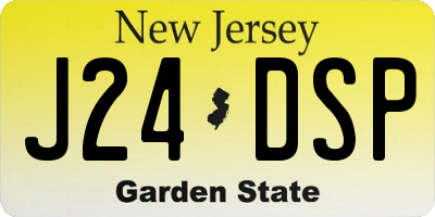 NJ license plate J24DSP