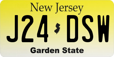NJ license plate J24DSW
