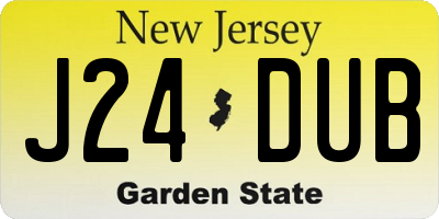 NJ license plate J24DUB