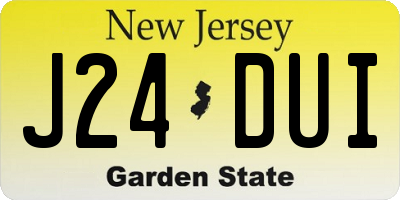 NJ license plate J24DUI