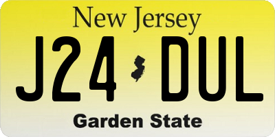 NJ license plate J24DUL