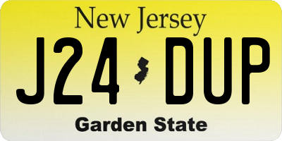 NJ license plate J24DUP
