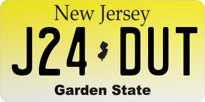 NJ license plate J24DUT