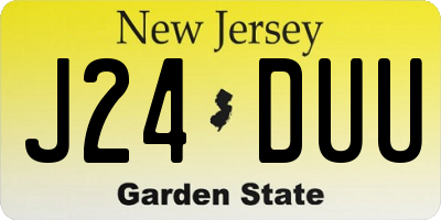 NJ license plate J24DUU