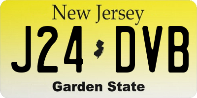 NJ license plate J24DVB