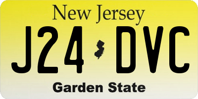 NJ license plate J24DVC