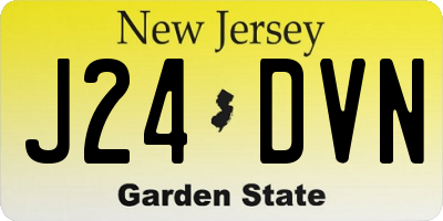 NJ license plate J24DVN