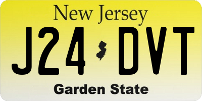 NJ license plate J24DVT