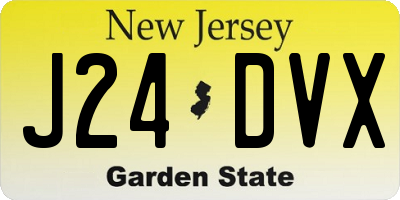 NJ license plate J24DVX