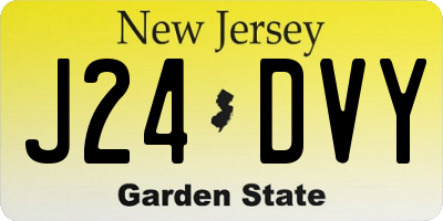 NJ license plate J24DVY