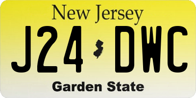 NJ license plate J24DWC