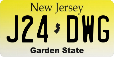 NJ license plate J24DWG