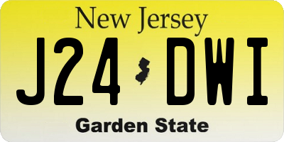 NJ license plate J24DWI