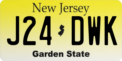 NJ license plate J24DWK