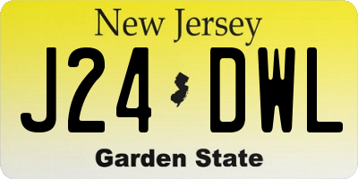 NJ license plate J24DWL