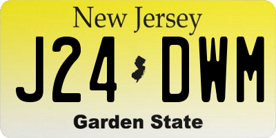NJ license plate J24DWM