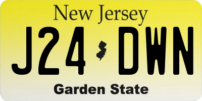NJ license plate J24DWN