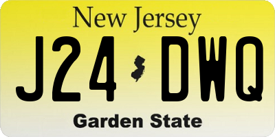 NJ license plate J24DWQ