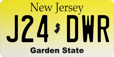 NJ license plate J24DWR