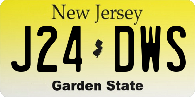 NJ license plate J24DWS