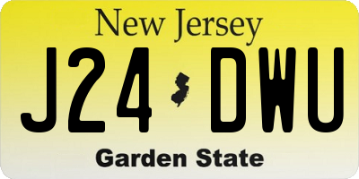 NJ license plate J24DWU