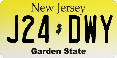 NJ license plate J24DWY