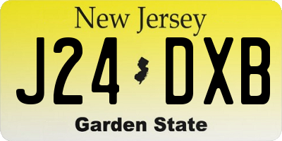 NJ license plate J24DXB