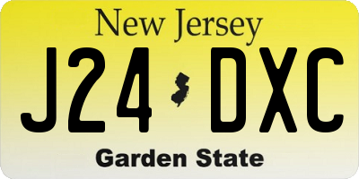 NJ license plate J24DXC