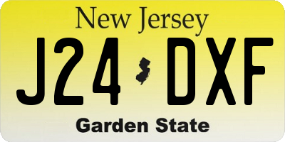 NJ license plate J24DXF