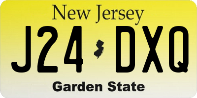 NJ license plate J24DXQ
